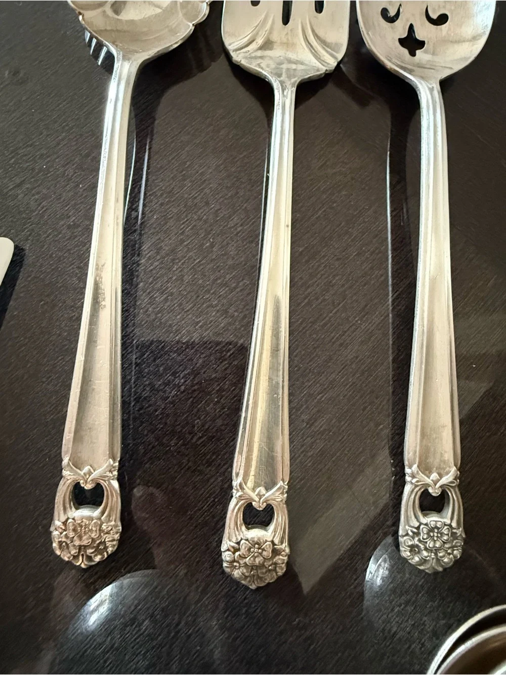 Silver plated assorted  with Ornate Floral Handles